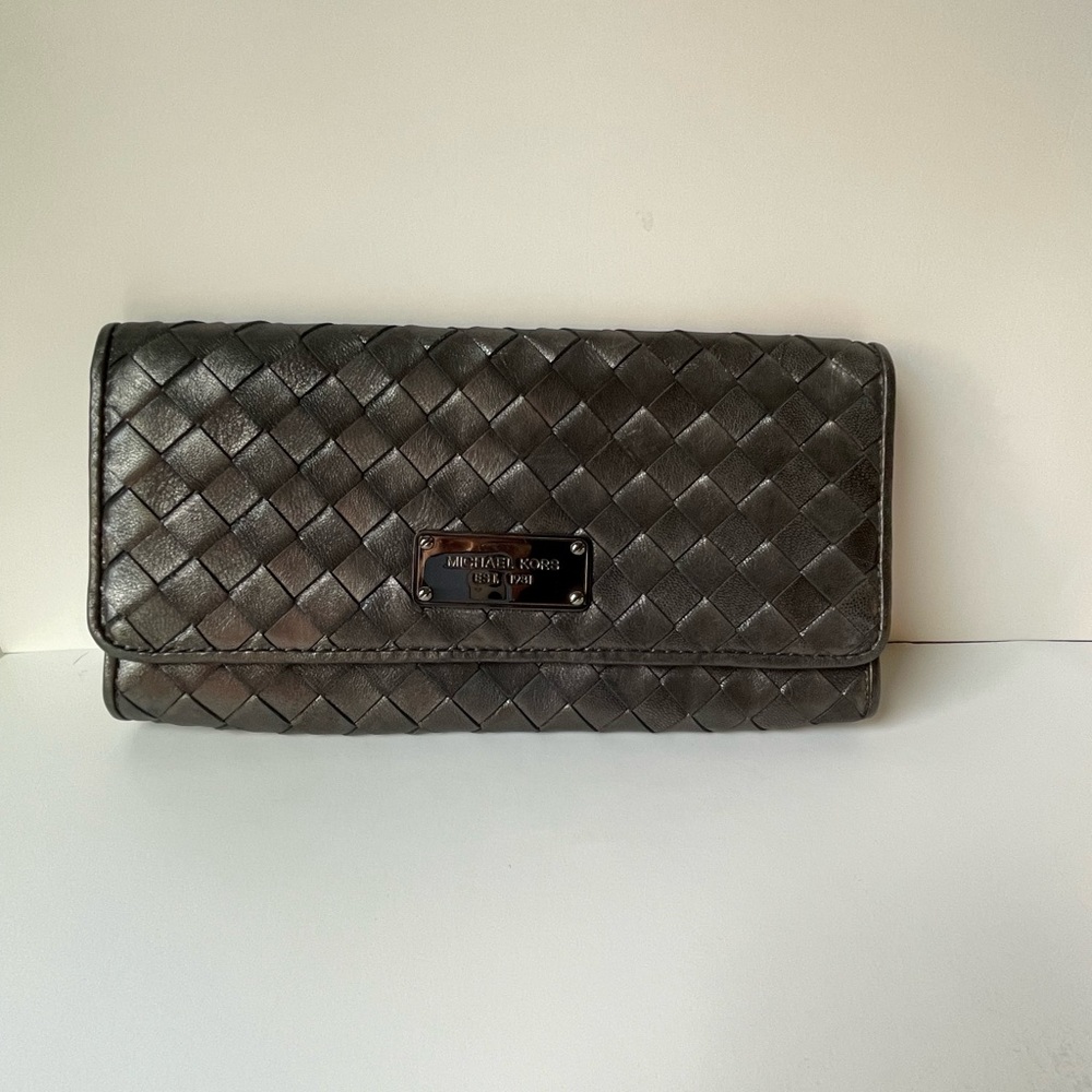 Michael kors black leather clutch